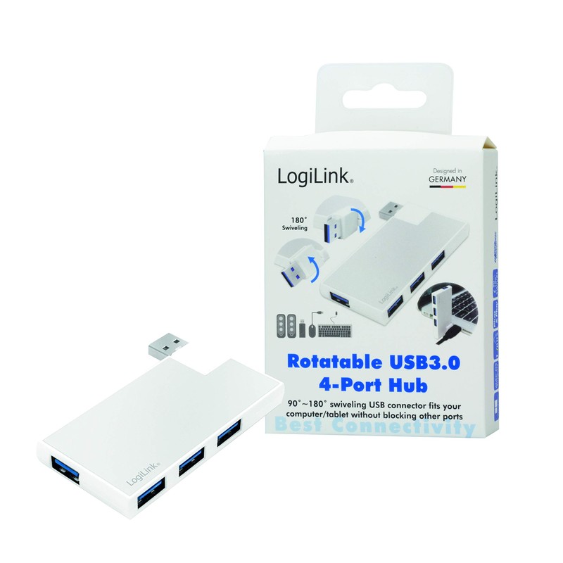 Logilink UA0303 USB 3.0 HUB 90/180 Degree Rotating Silver
