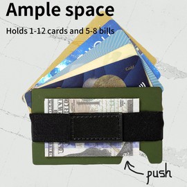 RARITIK Minimalist Carbon Fiber Wallet for Men, Money Clip Cash Strap Wallet, RFID Blocking Metal Wallet Aluminum Card Holder,Front Pocket Wallet