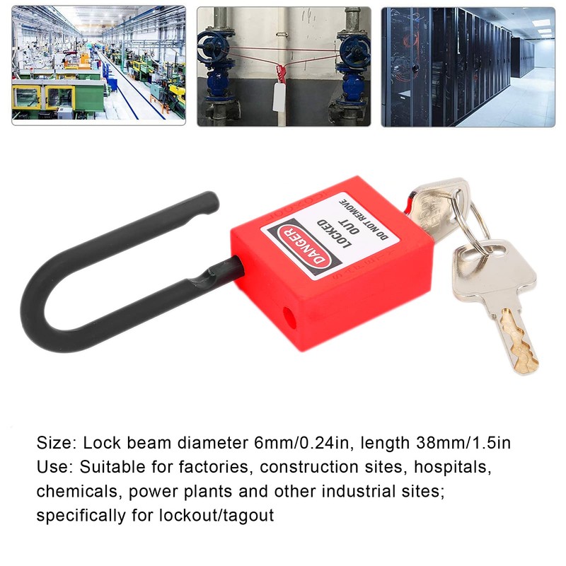 Lockout Lock, 38mm Lock Out Tag Out Padlocks, 10 Sets
