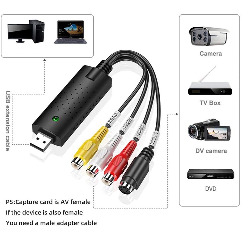 NUOE Digital Converter USB 2.0 Audio/Video Capture Card USB 2.0