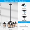 XINGQI Modern Black Chandelier 6-Light Pendant Lighting Fixture with Metal