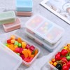 mekueeex 4 Set Snack Containers with 3 Removable Compartments Reusable