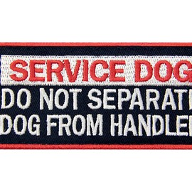 Service Dog Do Not Separate Dog from Handler Vests/Harnesses Patch Embroidered Fastener Hook & Loop Emblem