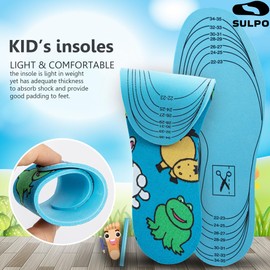 SULPO 4 Pairs Kids Latex Insoles - Bottom and Cotton - Soft Insoles for School Shoes, Kids Shoes, Boots - Various Sizes - Can Be Cut To Size