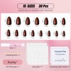 Stbisen Cat Eye Press on Nails Short Almond, Wine Red