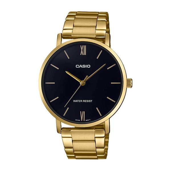 MTP-VT01G-1B Casio Standard Black Men Analog Business Quartz International Shipping