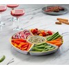 Plasticpro 6 Sectional Round Plastic Serving Tray/Platter (8, White &