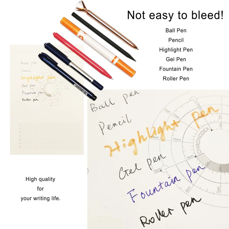 Zelten Loose Leaf Punched Paper Refills Paper for Personal Organizer