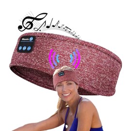 Sleep Headphones Headband,Wireless V5.0 Bluetooth Headphones, Sleep Headphones Sports Headband for Men Women,Built-in ultra-thin HD stereo speakers, Suitable for Side sleep/Cycling/Running (Black)