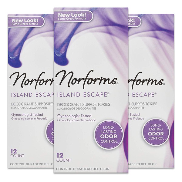 Norforms Island Escape, Long Lasting Feminine Deodorant, 12 Suppositories (3)