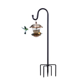 ToyHotels Shepherd Hooks for Outdoor, 1 Pack 62 Inch Bird Feeder Pole with 5 Prongs Base for Hanging Lantern, Hummingbird Feeder, Lightweight Plant, Shepherds Hook for Bird Feeders for Outside