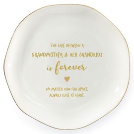 YZMICSTAR Mothers Day Gifts for Grandmother Funny Ring Dish Jewelry Tray-No Matter How Hard Life Gets,At least You Don't Have Ugly Grandchildren