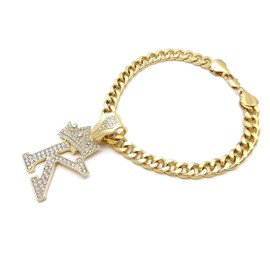 Initial Letter Cuban Chain Dog Chain Pet Chain Pet, Cat, Puppy Necklace (K, 10")