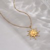 Havopso 18K Gold Plated Twist Pendant Necklace Satellite Chain Sun