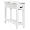 Tangkula Narrow End Table, Slim Side Table with Drawer and