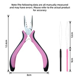 HZQZaoan Hair Extension Pliers for Removal – Professional Hair Extensions Kit Tools with Loop Threader for Micro Rings & Nano Beads | 3-Hole Hair Extension Pliers, Hair Tools for Stylists