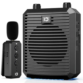 SHIDU 18W Voice Amplifier with Wireless Lavalier Microphone, Portable Speaker with 2.4G Wireless Microphone Rechargeable Personal PA System for Teachers Classroom Meeting Training