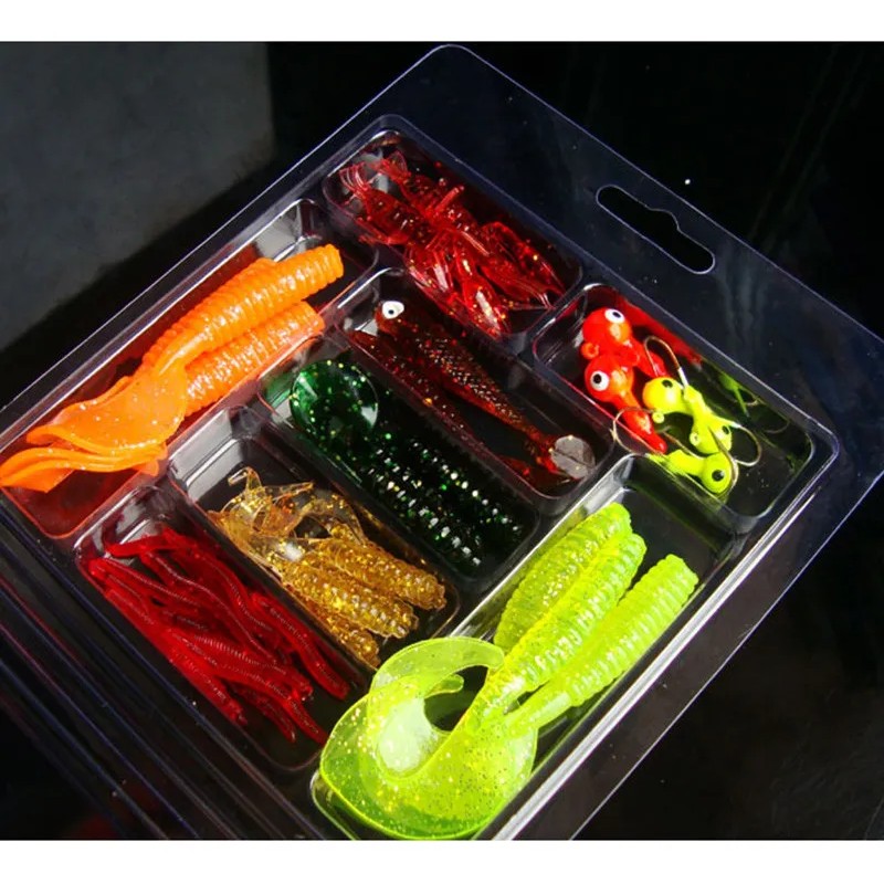 Set De 33 Anzuelos Y Cebos Para Pesca Con Gusanos