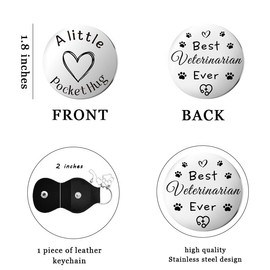 Best Veterinarian Ever Keychain Gifts for Men Women Pocket Hug Token for Veterinarian Vet Thank You Gifts for Women Men Veterinarians Veterinary Technician Gift Keychain for Veterinarian Gift Ideas