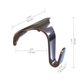 Shades 4 Pack Molding Hook Kit Holds 45lb Each with Picture Rail Hooks, Superior Design CAM Hooks and Loop Cords or Cables (59" Steel, Silver/Chrome)