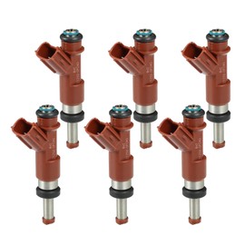 A ABSOPRO Fuel Injector No.23209-0P040 Fuel Injection Nozzle for Toyota Camry 2007-2011 3.5L for Toyota Highlander 2008-2010 3.5L Red 6 Pcs