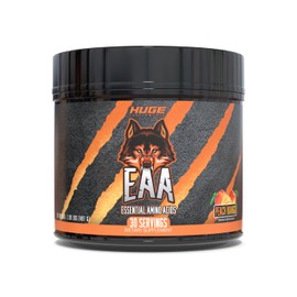 Huge Supplements, EAA Powder Supplement, Clinically Dosed Branched-Chain Amino Acids (Peach Mango)