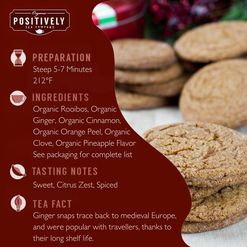 Organic Positively Tea Company, Ginger Snap Rooibos Tea, Loose Leaf,