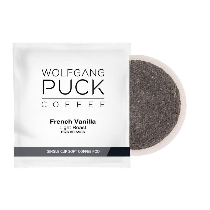 Wolfgang Puck Coffee, French Vanilla Light Roast, 9.5 Gram Soft
