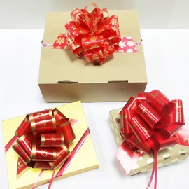 12pcs Christmas Gift Bows 4.5” Xmas Wrap Ribbon Pull Bows for Gift Tags, Wrapping Decor, Xmas Decorative Bows for Presents