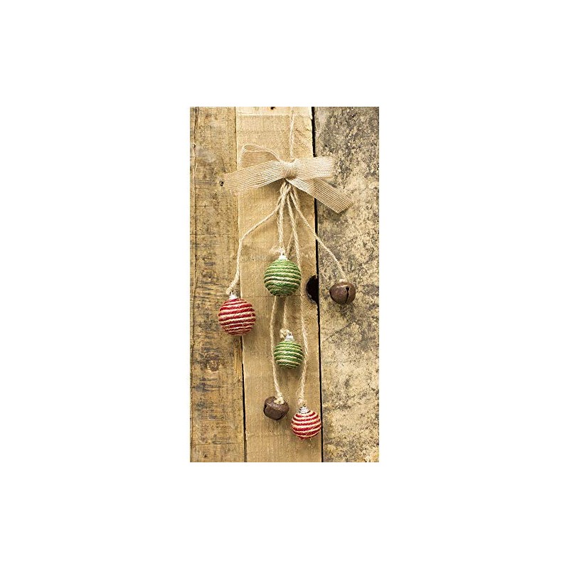 Burlap Balls Bells Doorknob Hanger Ornament for Tree Door Rustic