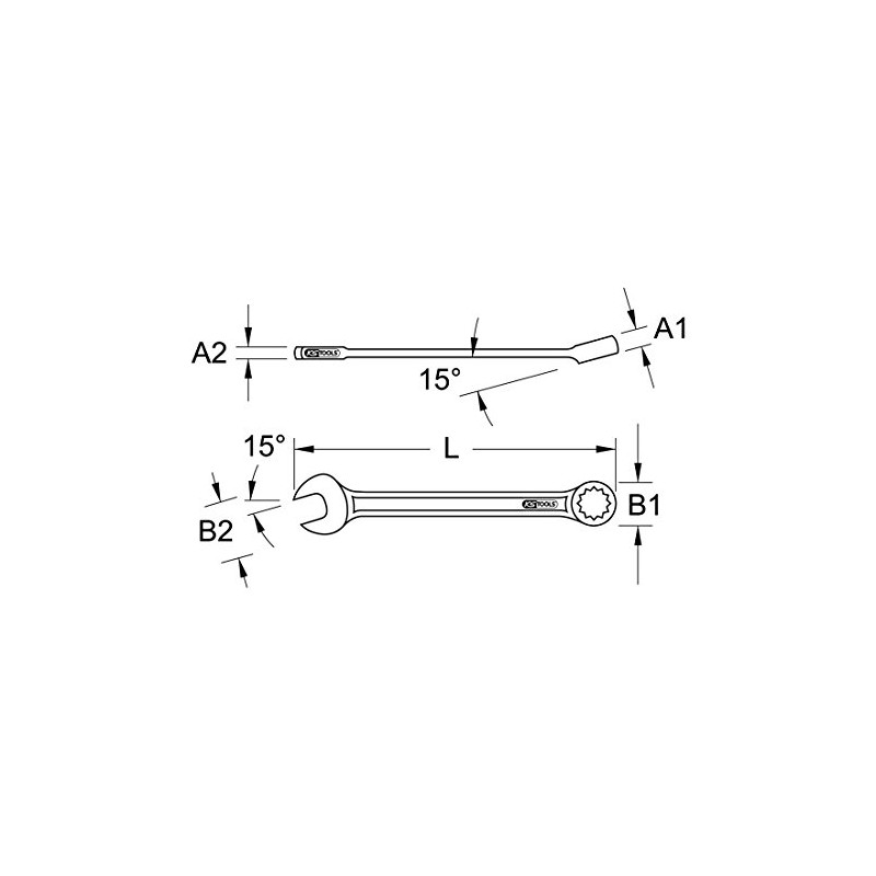 KS Tools 517.1901 Classic Combination Spanner Angled 1/4 Inch