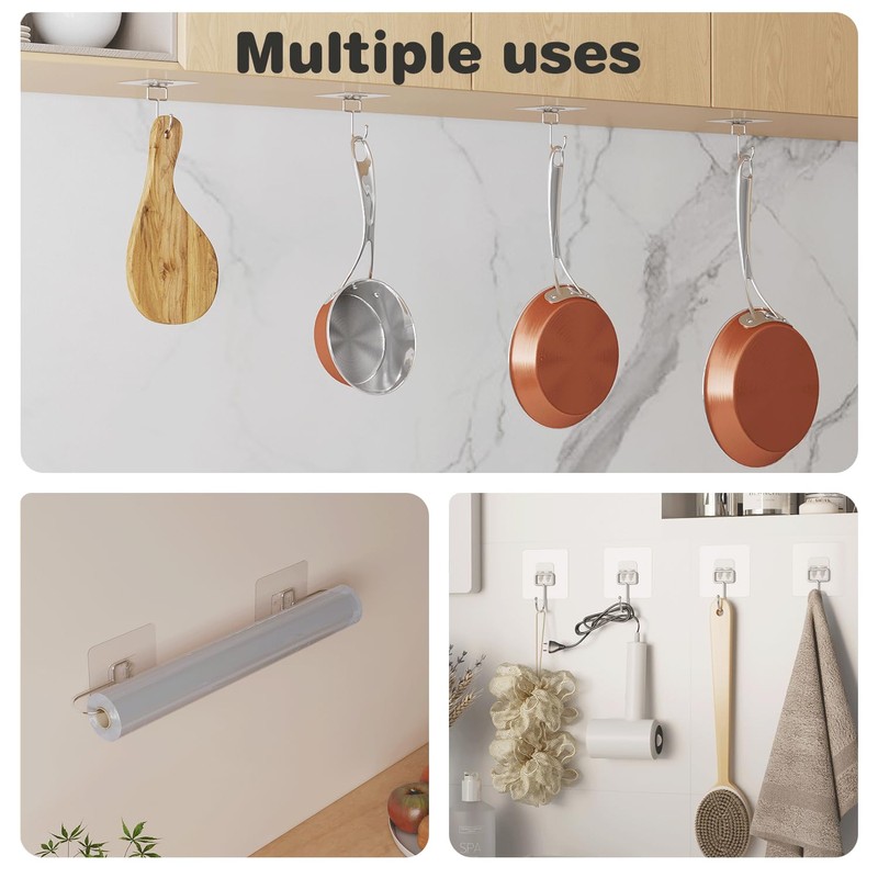 18 Pack Large Adhesive Wall Hooks for Hanging Heavy Duty