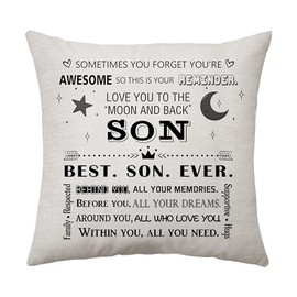 Aconesong Son Gifts from Mom Son Reminder Gifts Cushion Cover Throw Pillow Cover Gift for Son Idea Son Birthday Gifts for Son Inspirational Cushion Case Decoration 45 x 45 cm (Son)