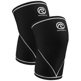 Rehband 7051 Classic 7mm V-Knee-Sleeve for Weightlifting, Competition Grade Powerlifting Knee Sleeve, Compression Sleeve for Crossfit, Squats, Gym, Colour:Black - 1 Pair, Size:XX-Large