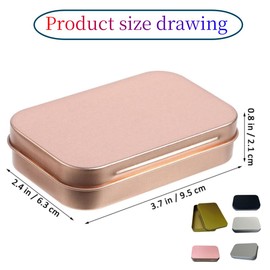 5 Pcs Mini Portable Box Containers,Metal Rectangular Empty Hinged Tins,Portable Jewelry Bead Home Organizer With Lid, Tins With Lids Kit For Storage Drawing Pin Jewelry Crafts