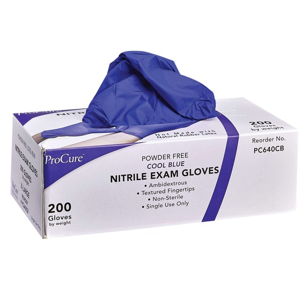 ProCure ProCure [200 Count Disposable Nitrile Gloves Large - Powder
