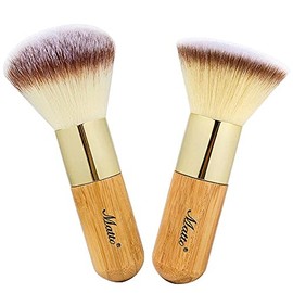 Matto Bamboo Set de pinceles de maquillaje Kabuki, 2 Piezas, pincel de maquillaje para base y polvo para BB Cream mineral