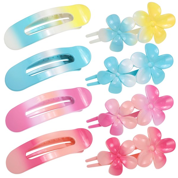 8 PCS Flat Hair Clips, Hawaii Flat Claw Clips 2