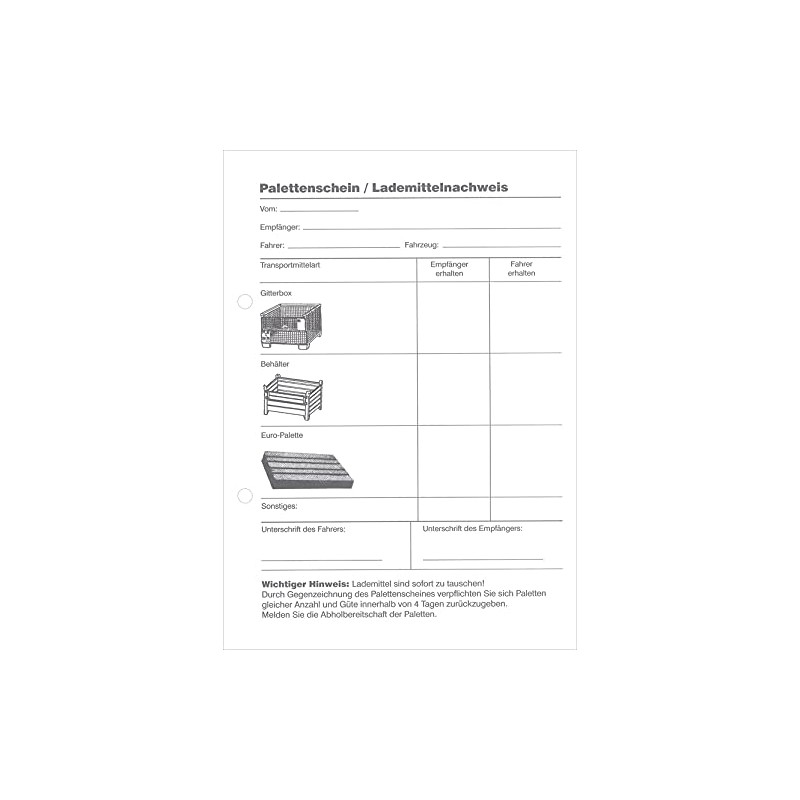 RNKVERLAG 2035 – Pallet Note / Load Proof Pad –