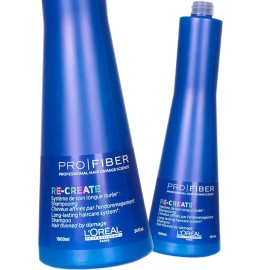 L'Oreal Pro Fiber Recreate Shampoo 1000ml (34 fl oz) - Pack of 2