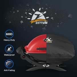 Zettum Grill Cover for Weber Q100/1000 Series, Grill Cover for 7110 Grill Heavy Duty & Waterproof, PU Cover for Weber Q1200, Q1400, Q1000, Q140, Q120 and Q100 (67 L x 44 W x 31 H cm)