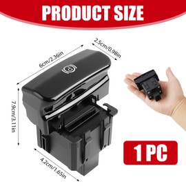 Handbrake Knob, Electronic Handbrake Switch OEM 470703, Parking Brake Button for C4, C4 Picasso 1, Grand Picasso 1, DS4 (2006-2019) 3008 5008, Glossy Black