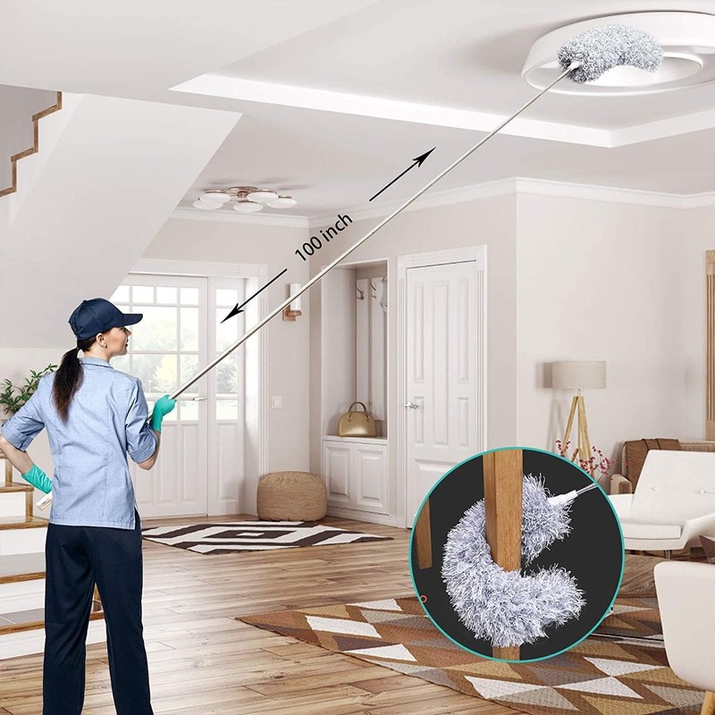 Microfiber Feather Duster for Home Cleaning Fan Cleaner Brush with