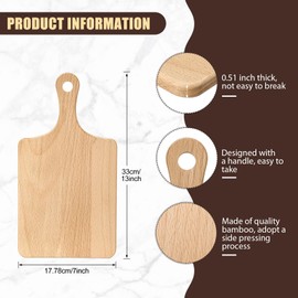 Lounsweer 6 Pcs Thicken Cutting Board Bulk Wood Chopping Board Serving Board Charcuterie Boards for Laser Engraving Mother' Day Wedding Housewarming Gift(Beech Wood,13 x 7 Inches)