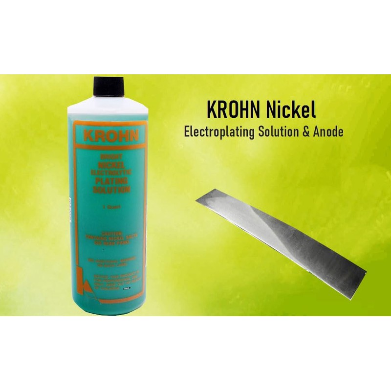 Krohn Bright Nickel Plating Solution Electroplating 1 Quart with Anode