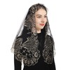 Bozidol Camellia Sacred Heart Cross Veil - Embroidered Sacred Heart