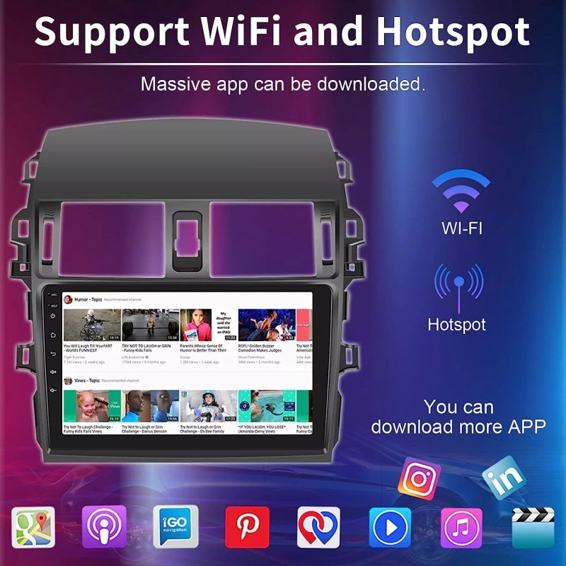 A-Carplay Carplay For Toyota Corolla 2009-2013 Radio Stereo Android 12