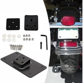 For Harley Davidson 3 Holes Laydown License Plate Mounting Bracket for Harley Softail Dyna XL 1973Up