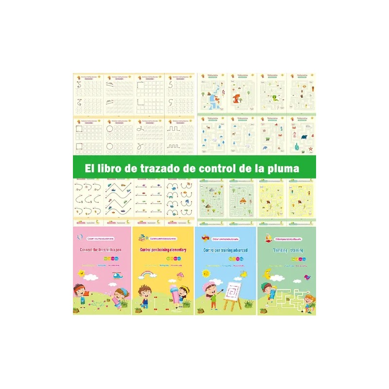 8 Cuadernos De Caligrafía Reutilizables Español20 Repuestos