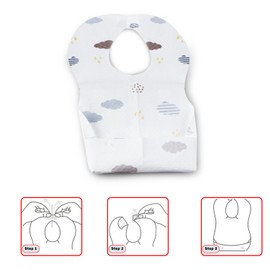 Munch-kin Disposable baby bib for boys and girls, leakproof, crump catcher, travel bib and outdoor use (20PCS)